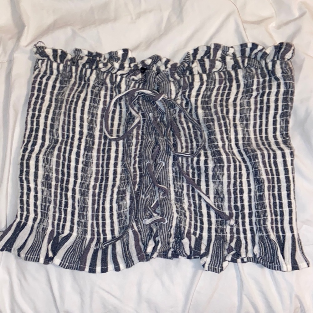 Blue and white American eagle tube top